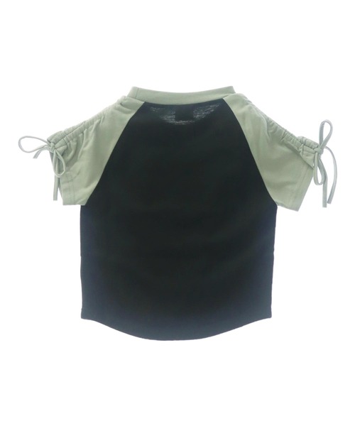 ANAP GiRL(アナップガール)の「袖 シャーリング ラグラン ミニ Tシャツ(Tシャツ/カットソー・キッズ・ホワイト/ベージュ/ブラック・XS/S/M)」の13枚目の写真