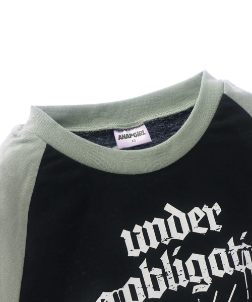 ANAP GiRL(アナップガール)の「袖 シャーリング ラグラン ミニ Tシャツ(Tシャツ/カットソー・キッズ・ホワイト/ベージュ/ブラック・XS/S/M)」の12枚目の写真