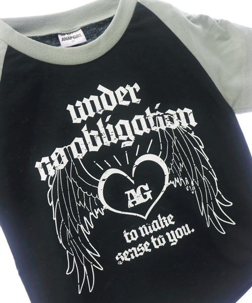 ANAP GiRL(アナップガール)の「袖 シャーリング ラグラン ミニ Tシャツ(Tシャツ/カットソー・キッズ・ホワイト/ベージュ/ブラック・XS/S/M)」の8枚目の写真