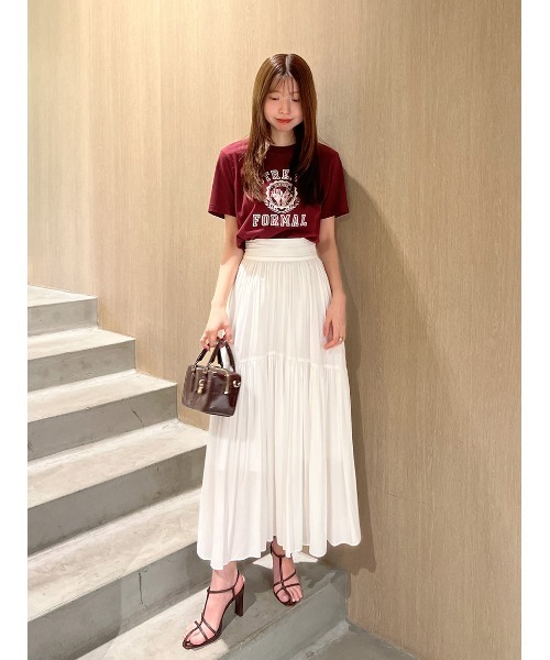 SNIDEL（スナイデル）の「プリントロゴTシャツ（Tシャツ/カットソー・レディース・グレー/バーガンディー/ホワイト・F）」の6枚目の写真