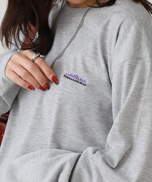 THOUSAND MILE（サウザンドマイル）の「THOUSAND MILE/サウザンドマイル LONG SLEEVE T-SHIRT ロンT（Tシャツ/カットソー・メンズ・ブラック/グレー/ホワイト・XS/M/L/XL）」の3枚目の写真