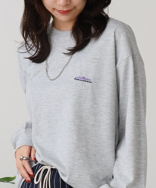 THOUSAND MILE（サウザンドマイル）の「THOUSAND MILE/サウザンドマイル LONG SLEEVE T-SHIRT ロンT（Tシャツ/カットソー・メンズ・ブラック/グレー/ホワイト・XS/M/L/XL）」の15枚目の写真