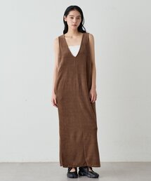 earthy（アーシー）の「コットンベロアVネックジャンスカ（ワンピース）」