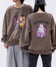 【a-r】〔RedCapGirl/レッドキャップガール〕新柄追加 ヴィンテージライク スノーウォッシュ クルーネックスウェット ユニセックス/メンズ/レディース