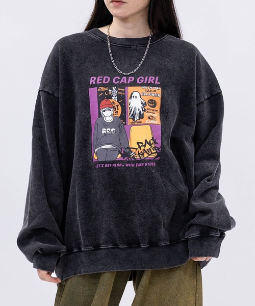 Red Cap Girl(レッドキャプガール)の「【a-r】〔RedCapGirl/レッドキャップガール〕新柄追加 ヴィンテージライク スノーウォッシュ クルーネックスウェット ユニセックス/メンズ/レディース(スウェット・メンズ・グレー/ライトグレー/ブラウン/ネイビー・MEDIUM/LARGE)」の3枚目の写真