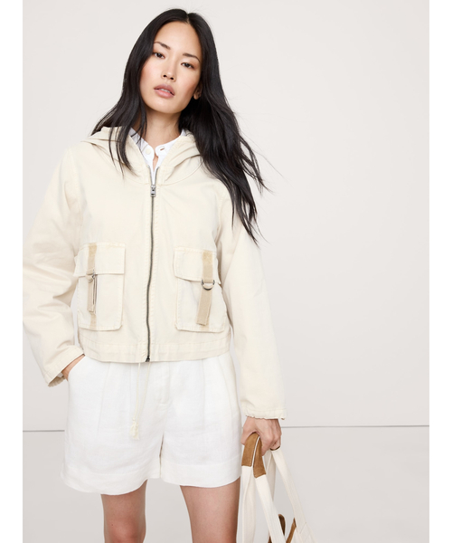 Banana Republic(バナナリパブリック)の「フード ユーティリティジャケット(その他アウター・レディース・アイボリー・XS/S/M/L)」の4枚目の写真