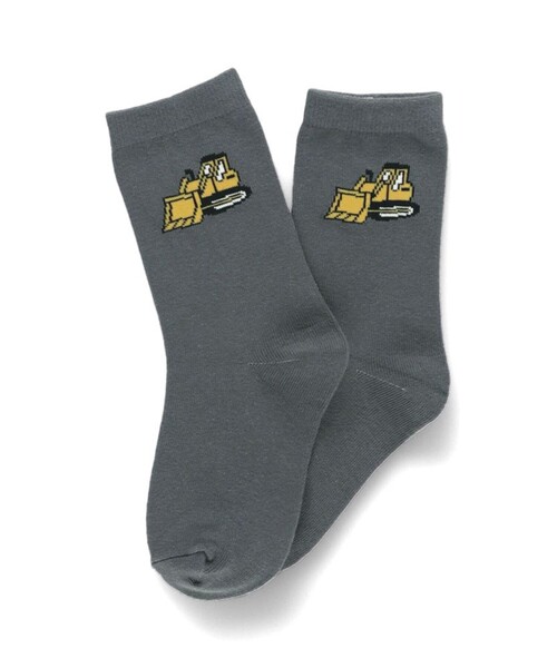BRANSHES(ブランシェス)の「はたらくくるまソックス(ソックス/靴下・キッズ・グレー/ネイビー・13-15cm/16-18cm/19-21cm)」の1枚目の写真