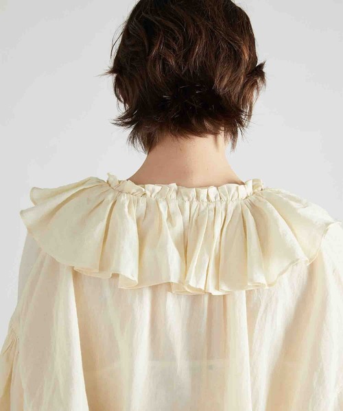 ブラウス シャツ 「crinkle crinkle crinkle」sheer ruffle blouse/シアーラッフルブラウス レディース crinkle crinkle crinkle】sheer ruffle blouse/シアーラッフル