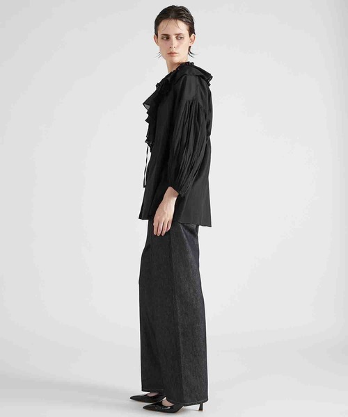 ブラウス シャツ 「crinkle crinkle crinkle」sheer ruffle blouse/シアーラッフルブラウス レディース crinkle crinkle crinkle】sheer ruffle blouse/シアーラッフル