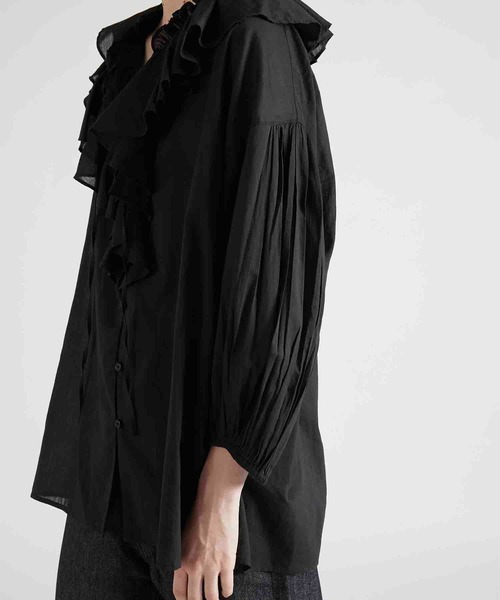 ブラウス シャツ 「crinkle crinkle crinkle」sheer ruffle blouse/シアーラッフルブラウス レディース crinkle crinkle crinkle】sheer ruffle blouse/シアーラッフル