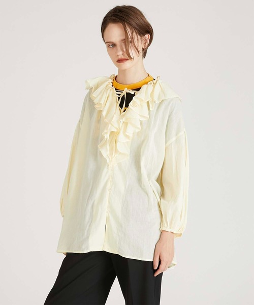 完売商品 crinkle crinkle crinkle フリルブラウス crinkle ブラウス シャツ 「crinkle crinkle」scallop frill
