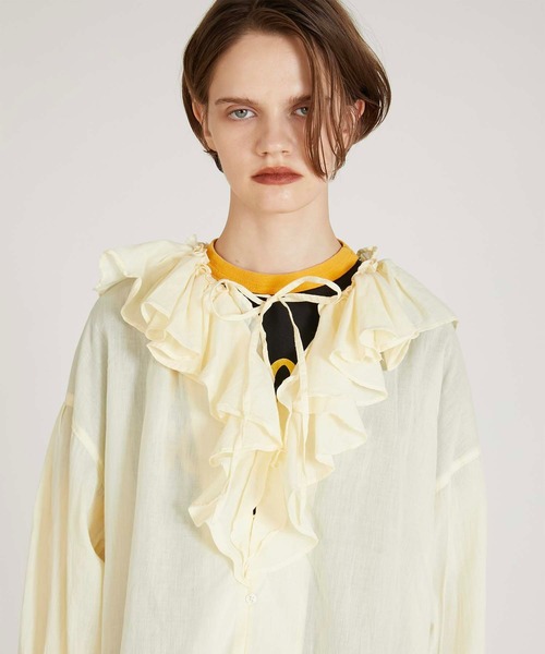 crinkle crinkle crinkle】sheer ruffle blouse/シアーラッフル