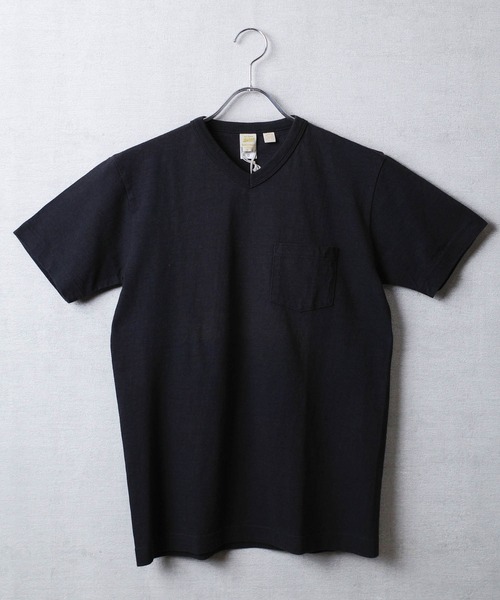 BARNS OUTFITTERS（バーンズアウトフィッターズ）の「【PH2】【BARNS OUTFITTERS】吊天竺 ショートスリーブ Vネック Tシャツ（Tシャツ/カットソー・メンズ・ロイヤルブルー/オレンジ/ゴールド/グレー/ブラック・0/1/2）」の2枚目の写真