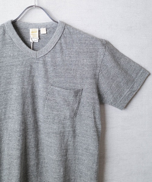 BARNS OUTFITTERS（バーンズアウトフィッターズ）の「【PH2】【BARNS OUTFITTERS】吊天竺 ショートスリーブ Vネック Tシャツ（Tシャツ/カットソー・メンズ・ロイヤルブルー/オレンジ/ゴールド/グレー/ブラック・0/1/2）」の6枚目の写真