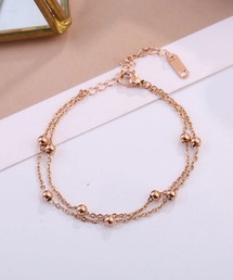 ゴールド ボールデザイン アンクレット 女性用アイアンベルチェーンアンクレット ゴールドカラー 9-1/8