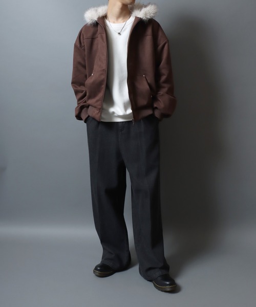 セール】Faux Suede Padded N-2B Jacket/ フェイクスエード 中綿N-2B