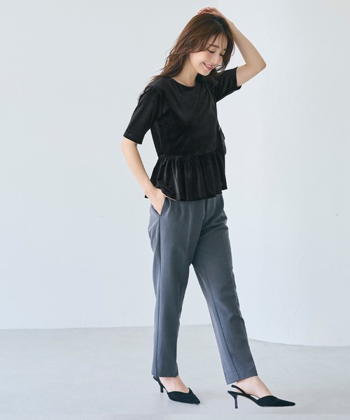 coca(coca)(コカ)の「ベロアペプラムトップス(Tシャツ/カットソー・レディース・ブラック/チャコール・L/M/S)」の20枚目の写真