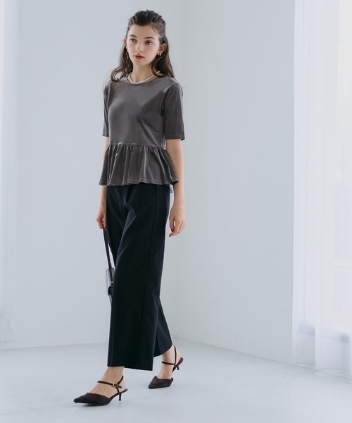 セール】ベロアペプラムトップス（Tシャツ/カットソー）｜coca（coca