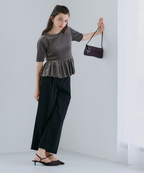 セール】ベロアペプラムトップス（Tシャツ/カットソー）｜coca（coca