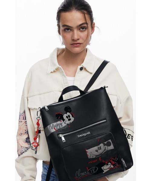 Desigual（デシグアル）の「ミッキーマウス刺繍ミディアムバックパック ブラック（バックパック/リュック・レディース・ブラック・FREE）」の9枚目の写真