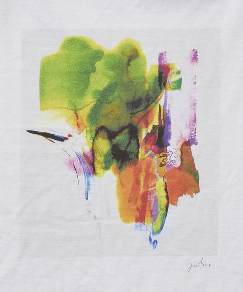 Julier Yoga and Relax（ジュリエヨガアンドリラックス）の「Julier KanakoSasakiコラボ プリントTシャツ（Tシャツ/カットソー・レディース・ホワイト×ブルー/ホワイト×グリーン・FREE）」の5枚目の写真
