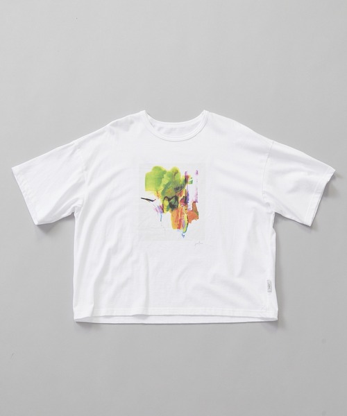 Julier Yoga and Relax（ジュリエヨガアンドリラックス）の「Julier KanakoSasakiコラボ プリントTシャツ（Tシャツ/カットソー・レディース・ホワイト×ブルー/ホワイト×グリーン・FREE）」の6枚目の写真