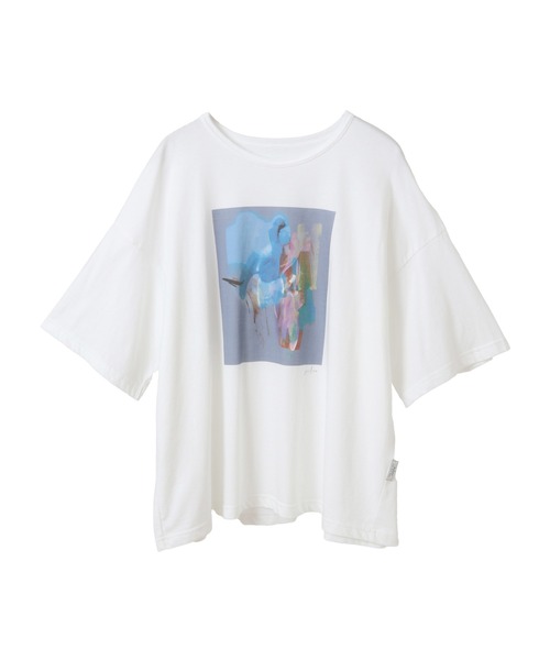 Julier Yoga and Relax（ジュリエヨガアンドリラックス）の「Julier KanakoSasakiコラボ プリントTシャツ（Tシャツ/カットソー・レディース・ホワイト×ブルー/ホワイト×グリーン・FREE）」の8枚目の写真