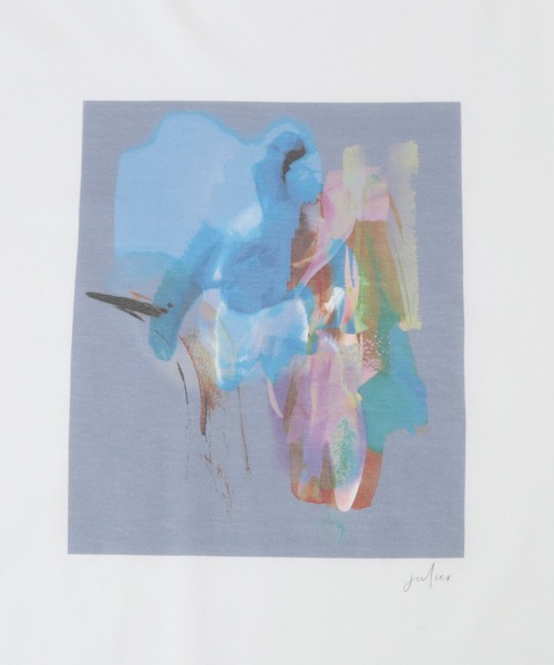 Julier Yoga and Relax（ジュリエヨガアンドリラックス）の「Julier KanakoSasakiコラボ プリントTシャツ（Tシャツ/カットソー・レディース・ホワイト×ブルー/ホワイト×グリーン・FREE）」の19枚目の写真