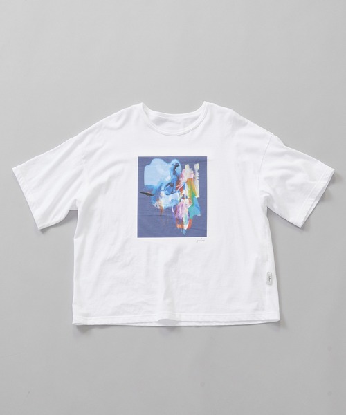 Julier Yoga and Relax（ジュリエヨガアンドリラックス）の「Julier KanakoSasakiコラボ プリントTシャツ（Tシャツ/カットソー・レディース・ホワイト×ブルー/ホワイト×グリーン・FREE）」の21枚目の写真