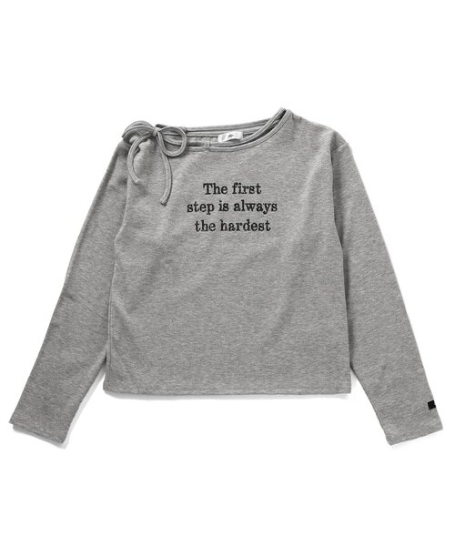 algy(アルジー)の「ネックりぼんリブロンT(Tシャツ/カットソー・キッズ・ブラック/オフホワイト/グレー・X-SMALL/XX-SMALL/SMALL/MEDIUM)」の9枚目の写真