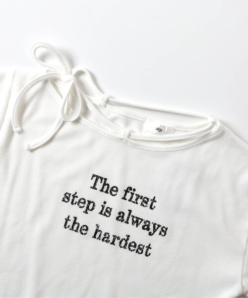 algy(アルジー)の「ネックりぼんリブロンT(Tシャツ/カットソー・キッズ・ブラック/オフホワイト/グレー・X-SMALL/XX-SMALL/SMALL/MEDIUM)」の11枚目の写真