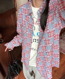 【4色展開】Candy Plaid オーバーサイズシャツ