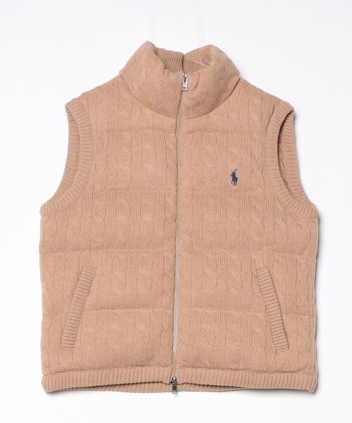 ケーブルニット ウールカシミヤ キルテッド ベスト（その他アウター