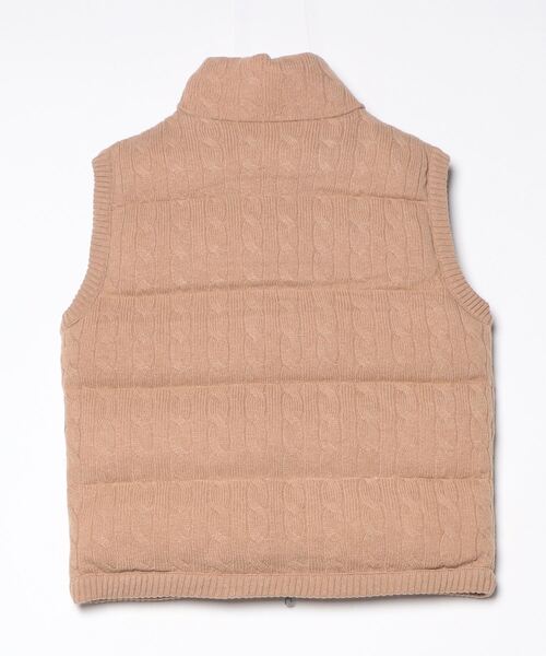 ケーブルニット ウールカシミヤ キルテッド ベスト（その他アウター