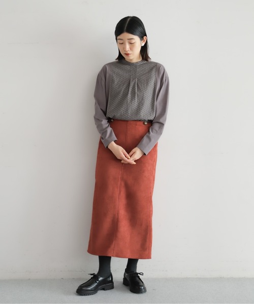 NOMBRE IMPAIR（ノンブルアンペール）の「フロントJQハイネックブラウス（Tシャツ/カットソー・レディース・ホワイト/チャコールグレー・FREE）」の12枚目の写真