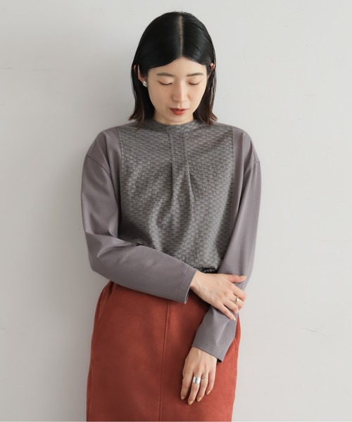 NOMBRE IMPAIR（ノンブルアンペール）の「フロントJQハイネックブラウス（Tシャツ/カットソー・レディース・ホワイト/チャコールグレー・FREE）」の19枚目の写真