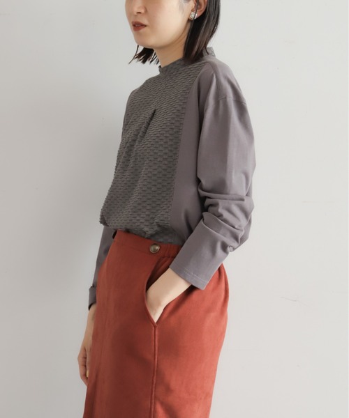 NOMBRE IMPAIR（ノンブルアンペール）の「フロントJQハイネックブラウス（Tシャツ/カットソー・レディース・ホワイト/チャコールグレー・FREE）」の17枚目の写真