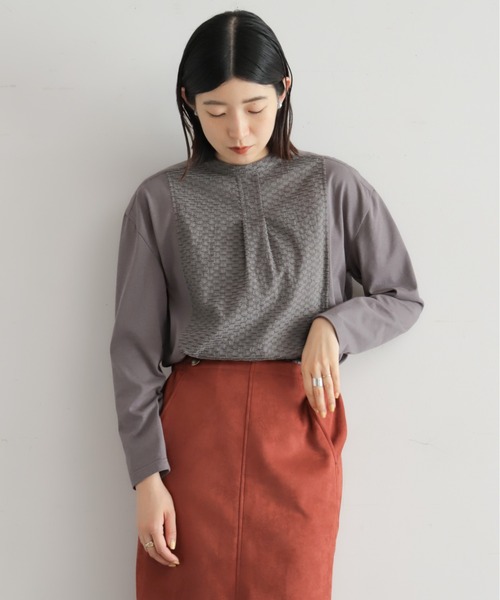 NOMBRE IMPAIR（ノンブルアンペール）の「フロントJQハイネックブラウス（Tシャツ/カットソー・レディース・ホワイト/チャコールグレー・FREE）」の16枚目の写真