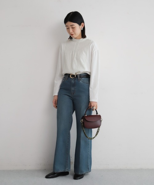 NOMBRE IMPAIR（ノンブルアンペール）の「フロントJQハイネックブラウス（Tシャツ/カットソー・レディース・ホワイト/チャコールグレー・FREE）」の10枚目の写真