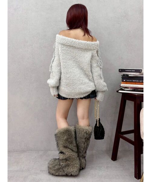 EVRIS（エヴリス）の「ファイクファーモンスターブーツ【インソール入】（ブーツ・レディース・ベージュ/ブラウン・SMALL/MEDIUM/LARGE）」の17枚目の写真