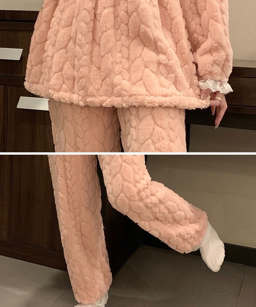 Lace Ladies（レースレディース）の「Aライン リボン レース ふわもこ ルームウェア（ルームウェア/パジャマ・レディース・ラベンダー/ピンク/グリーン/アイボリー・XL/M）」の13枚目の写真