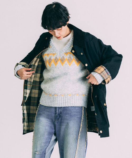 Barbour/バブアー 別注OS Beaufort ピーチスキン custom lining