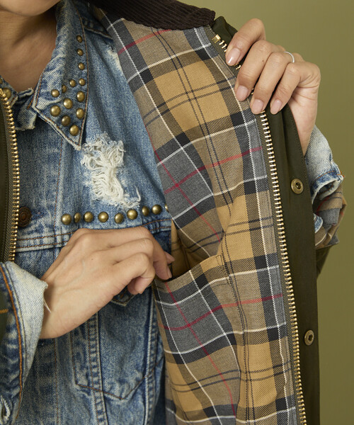 Barbour/バブアー 別注OS Beaufort ピーチスキン custom lining