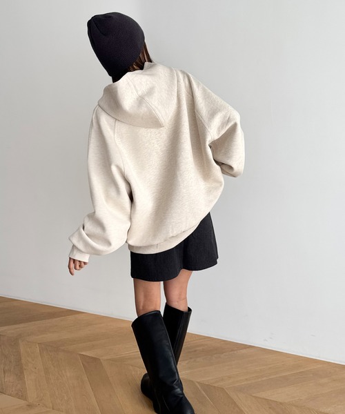 CANAL JEAN（キャナルジーン）の「choice_cnl/SEIRTAND　スウェットZIPパーカー（パーカー・レディース・オートミール/チャコールグレー・MEDIUM/LARGE）」の9枚目の写真