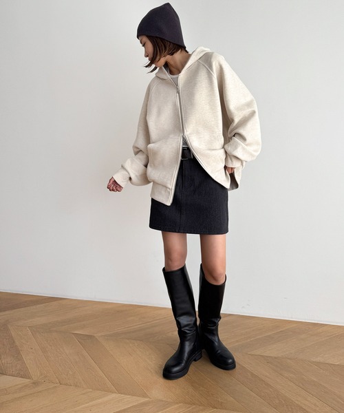 CANAL JEAN（キャナルジーン）の「choice_cnl/SEIRTAND　スウェットZIPパーカー（パーカー・レディース・オートミール/チャコールグレー・MEDIUM/LARGE）」の17枚目の写真