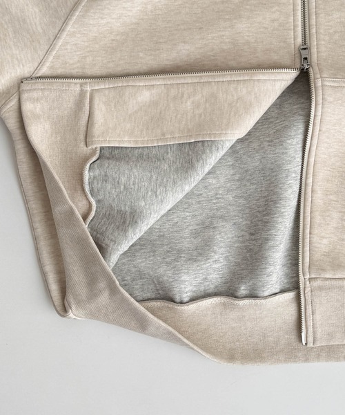 CANAL JEAN（キャナルジーン）の「choice_cnl/SEIRTAND　スウェットZIPパーカー（パーカー・レディース・オートミール/チャコールグレー・MEDIUM/LARGE）」の16枚目の写真