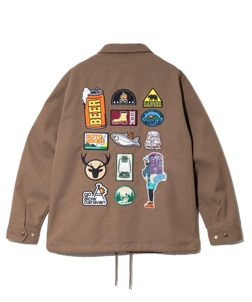go slow caravan(ゴースローキャラバン)の「T/Cキャンバス ワッペン コーチJKT(ブルゾン・メンズ・ブラック/ブルーグリーン/ベージュ・MEDIUM/X-LARGE/LARGE)」の7枚目の写真