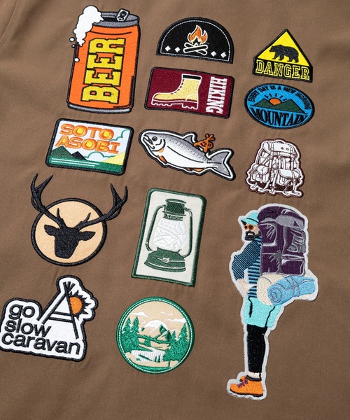 go slow caravan(ゴースローキャラバン)の「T/Cキャンバス ワッペン コーチJKT(ブルゾン・メンズ・ブラック/ブルーグリーン/ベージュ・MEDIUM/X-LARGE/LARGE)」の8枚目の写真
