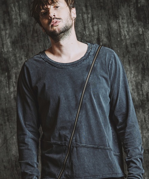 NO ID.（ノーアイディ）の「【NO ID.】Multi-Seam Zip Pullover / マルチ シーム ジップ プルオーバー（Tシャツ/カットソー・メンズ・ブラック/ホワイト/グレー・2(M)/1(S)）」の3枚目の写真