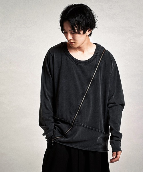 NO ID.（ノーアイディ）の「【NO ID.】Multi-Seam Zip Pullover / マルチ シーム ジップ プルオーバー（Tシャツ/カットソー・メンズ・ブラック/ホワイト/グレー・2(M)/1(S)）」の13枚目の写真